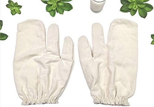 Garshana Gloves 100% Raw Silk Ayurvedic Dry Brushing Massage - New Improved Fit (Includes 2 Gloves) - Heal Psoriasis Eczema Dermatitis Rash - Exfoliate Skin Increase Circulation Reduce Cellulite