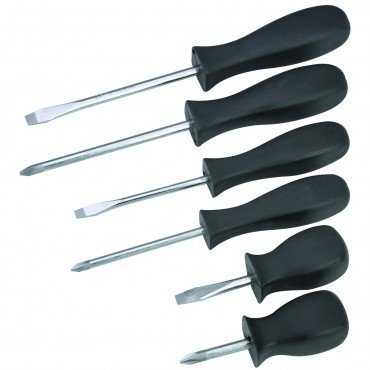 Click Here to See More Images 6 Piece Screwdriver Set with Magnetic Tips, Chrome Shafts and Textured Handles