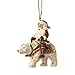 Enesco Jim Shore Heartwood Creek Santa Riding a Polar Bear Hanging Ornament, 3.875