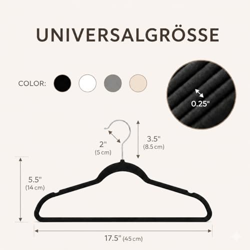 HOUSE DAY Velvet Hangers, Pack of 40, Non-Slip Slim Hangers as Hangers, Space-saving, Designed Velvet Hangers with 360° Rotating Hook, Shatterproof & Lint-Free for Suits, Shirts & Coats, Black