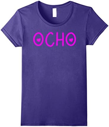 Womens 8th Birthday Shirt - Ocho Anos - Camisa de 8 Cumpleanos XL Purple