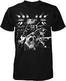 Cat Rock Band, Cats Playing Guitar and Drums Men's T-shirt, NOFO Clothing Co. L Black