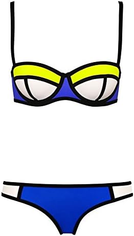 Women's Sexy Pinup Girl 2pcs Bikini Sets Swimsuits Medium Blue