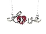 Florida State Seminoles FSU Heart Love Script Fashion Necklace