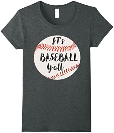 Womens It's Baseball Y'all Funny Mom Shirt XL Dark Heather