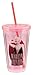 Vandor 70351 Marilyn Monroe 18 oz Acrylic Travel Cup with Lid and Straw, Pink and Black