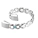 For Fitbit Alta HR and Alta Bands, bayite Metal Bands Silver with Blue Rhinestone Style E
