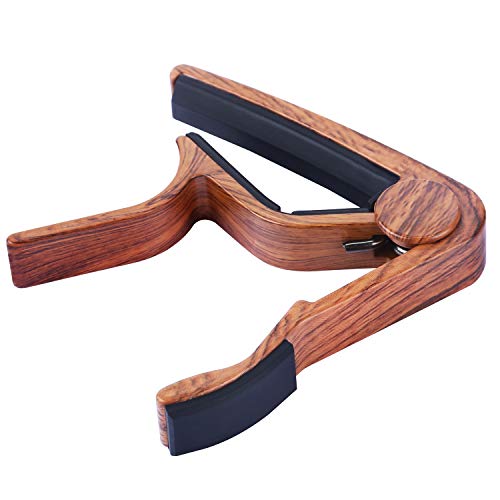 MOREYES Guitar Capo for Acoustic Guitar ,Ukelele, Electric Guitar,Bass with Wood Color Guitar Picks(GC-4 Rosewood) - Thumbnail 6
