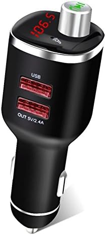 DELAM Bluetooth FM Transmitter Car Wireless MP3 Player Radio Adapter Car Kit Hands-Free Calling with Dual USB Charge Ports 5V/2.4A for iPhone iPad Samsung