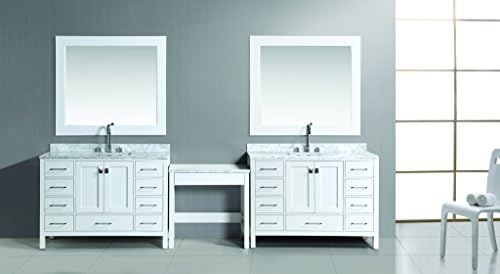 Design Element Two London 48" Single Sink Vanity Set in White Finish with One Make-up table in White