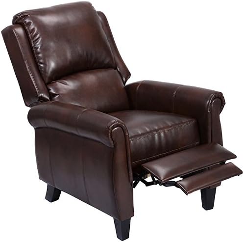 PU Leather Recliner Accent Chair With Leg Rest Push Back Function Living Room Modern Beautiful Home Furniture Durable Wood Material