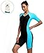 Swimsuit for Lady Belloo Short-sleeve Surfing Suit Sun Protection, Lightblue, Small