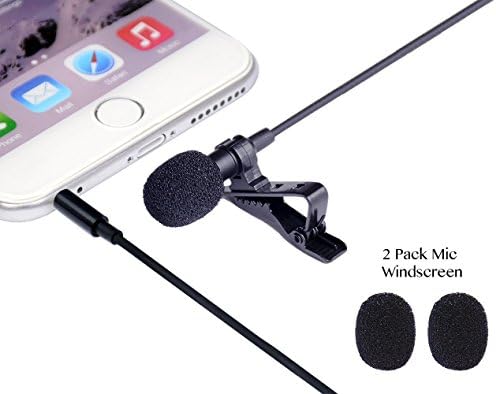 Clip-on Omnidirectional Condenser Microphone for Apple Iphone, Ipad, Ipod Touch, Samsung Android and Windows Smartphone