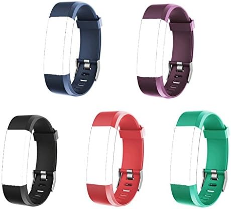 ToThere ID115Plus HR Replacement Bands - Adjustable Replacement Straps/Replacement Bands for ID115 Plus HR Fitness Tracker Slim Smart Wristbands（Blue+Purple+Black+Red+Green）