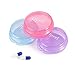 Opret Small Pill Box (3 Pcs), Cute Pill Case Portable for Pocket Purse Briefcase Travel Pills Box Medicine Storage Container Earplug Case (Rose&Blue&Purple)