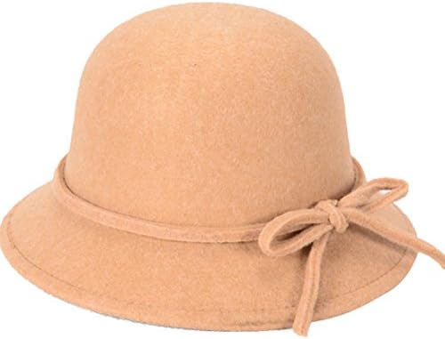 All-Match Bow Wool Fleece Bucket Hat Ladies Vintage Leisure Basin Cap Japanese-Style