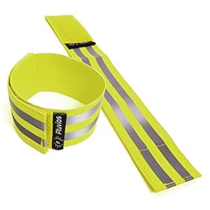Pluvios Hi Vis Armbands High Visibility Bands and Ankle Straps 2 Pack of Adjustable and Reflective Armbands for Walking…