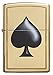Zippo Black Spade Pocket Lighter, High Polish Brass