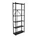 Origami 6-Shelf Bookcase | Open Style, Organizer Deco Rack, Large Book shelf, Tall Bookcase, Living room shelving, Freestanding, No assembly/no tools required, Modern Vertical Furniture | Black
