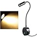 WannaBi Flexible Plug Wired 3 Watts 3W Gooseneck Led Wall Light Sconce Lamp Lighting for Bedroom Reading Bathroom