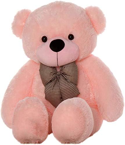 ARD Soft Teddy Bear with Neck Bow (Pink - 3 Feet 36 inch)