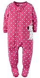 Carter's Baby-girls' 1 Pc Fleece Footed Blanket Sleeper Pajamas (12 Months, Pink Dalmation)