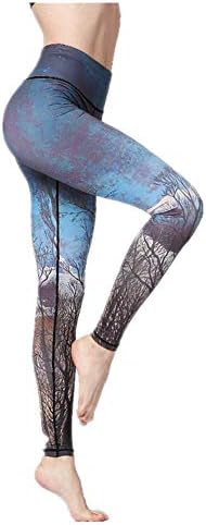Loeay Women High Waist Leggings Gym Sports Pants Slim Fitness Yoga Training Leggings Tights Running Jogging Tummy Control Printed Trousers