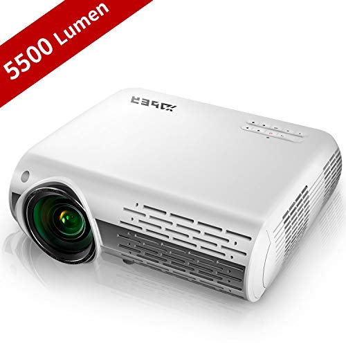 Native 1080P Projector,YABER 5500 Lumens Full HD Video Projector (1920 x 1080), ±50° 4D Keystone Correction,LCD LED Home & Outdoor Projector Compatible with Smartphone/PC/PS4
