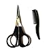 Beard & Mustache Scissors for Men with Mini Comb Eyebrow Trimmer (1 pack)