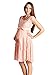 LaClef Maternity Floral Lace Baby Shower Party Cocktail Dress with Satin Waist (Small, Peach)
