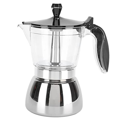TYTOGE Kaffeekanne aus Edelstahl 6 Tassen, Italienische Achteckige Kaffeekanne Den Haushalt