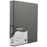JAM PAPER Premium Linen Textured 1 inch Binders - Grey 3 Ring Binder - Sold Individually
