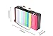 Women Acrylic Clutch Purses Rainbow Pattern with Chain Strap Striped Desiger