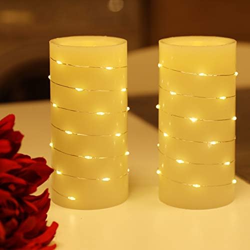 Flickering LED Candle Set with Daily Timer,BeMoment Flameless Candles