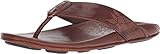 OLUKAI New Men's Kulia Flip Flop Dark Wood/Dark Wood 10