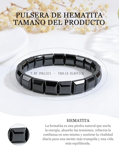 VGWON Men's Bracelet, Original Gifts for Men, Gift Man, 10mm Hematite Blue Black Natural Stone Bead Tiger Eye Bracelet, Birthday Gift Man, Anniversary Gifts Man