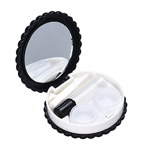 Contact Lens Box, Sandistore Biscuit Candy Color Contact Lens Box Case for Eyes Care Kit (Black)