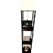 Brightech – Maxwell USB Shelf Floor Lamp – Mood Lighting for your Living Room and Bedroom – Shade Diffused Light Source with Open-Box Shelves – Classic Black