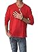 Men's Summer T-shirt 100% Cotton Thai Hippie Shirt V-neck Beach Yoga Top (X-large, Red)