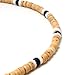 Light Brown Coco Bead Hawaiian Necklace w/ White Pukalet Shell and Dark Blue Coco Bead Accents