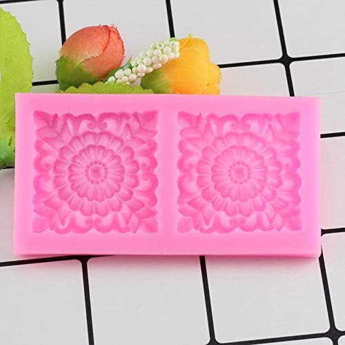 OPL Mart Square Silicone Mold 3D Square Scrolls Baroque Corner Silicone Mold Lace Mat Cake Border Fondant Cake Decor