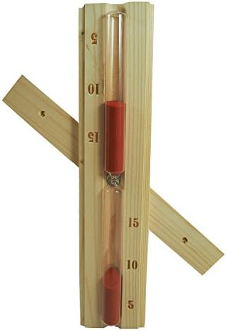Wall-Mounted Rotating Sauna Sand Timer - 15 Minutes - Choose Your Sand Color (15 Minutes, Rust)