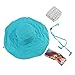 FakeFace Women's Anti-UV Sun Protective Wide Brim Reversible Sun Hat Floppy Fold Beach Hat Cap UPF 50 Blue One Size