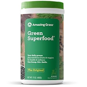 Amazing Grass Green Superfood Organic Powder with Wheat Grass and Greens, Flavor: Original, 60 Servings