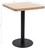 vidaXL Bistro Table Durable Steel Base MDF Top Wood Grain 60x60x75 cm view 2