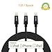 KINPS MFi Certified Lightning to USB Cable 10ft/3m iPhone Charger Cord Super Long for iPhone Xs/XS Max/XR/X / 8/8 Plus / 7/7 Plus / 6S / 6S Plus, iPad Pro/Air/Mini (Black, 3 Pack)