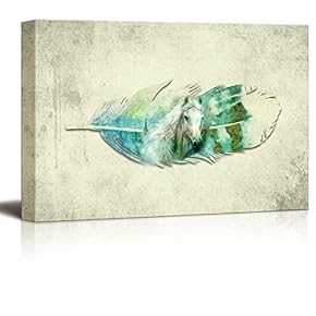 Wall26-Canvas Wall Art-Feather-Giclee Painting Wall Bedroom Living House Decoration Home Art - 12x18 inches