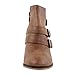 Forever Women's Buckle Strap Block Heel Ankle Booties, Tan 9