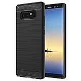 Samsung Galaxy Note 8 Case, MoKo Flexible TPU Bumper Slim Fit Case Carbon Fiber Design Lightweight Shockproof Back Cover for Samsung Galaxy Note 8 (2017), BLACK