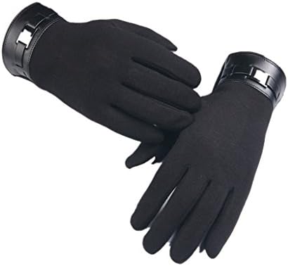 Rukiwa Winter Mens Full Finger Smartphone Touch Screen Cashmere Gloves Mittens (Black)